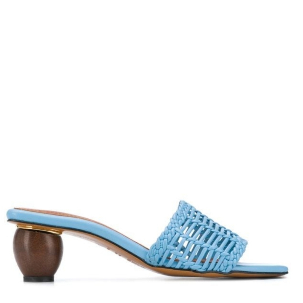 Souliers Martinez Celia Persiana Slide Sandal in Sky Blue - Picture 6 of 13